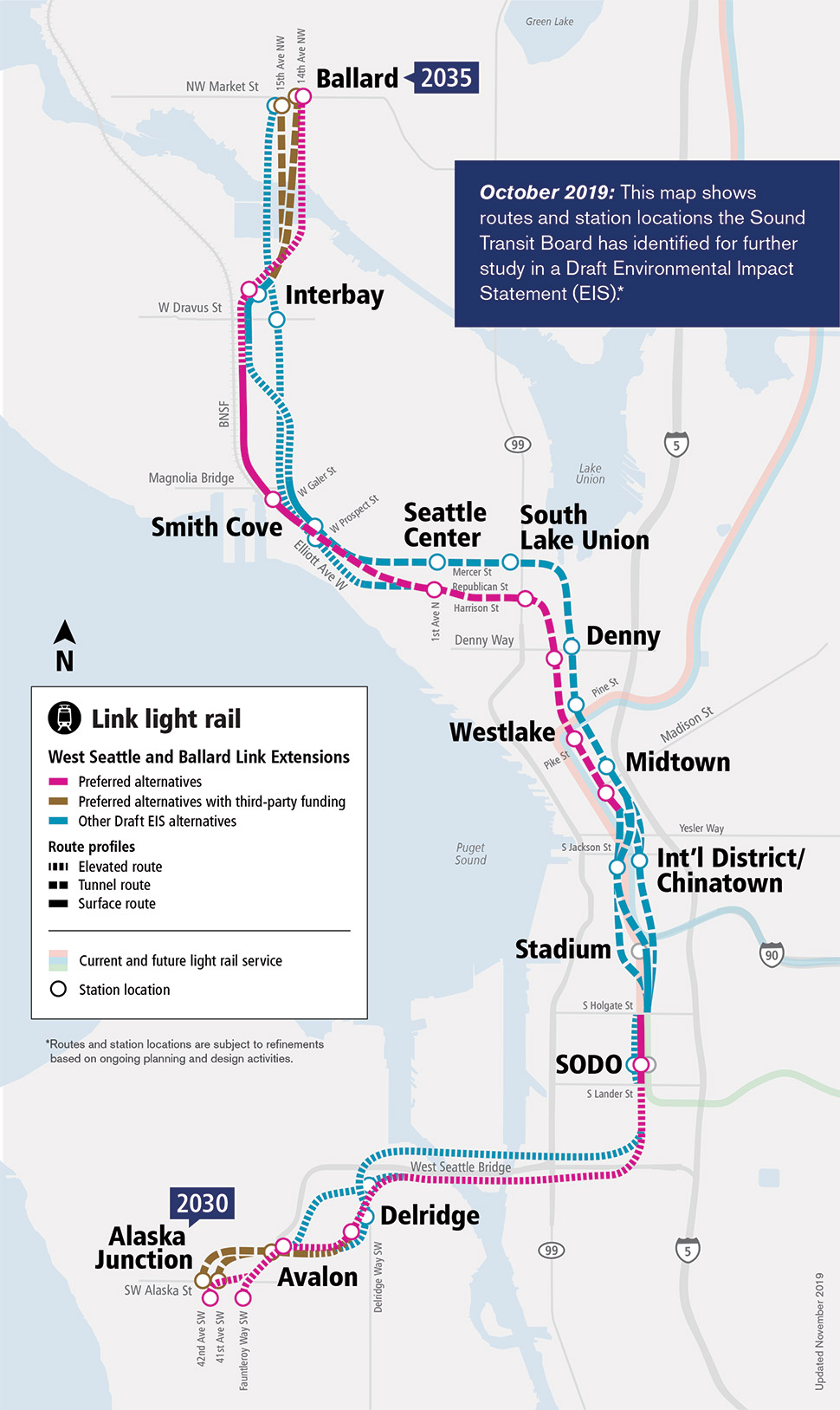 Seattle Transit Map Light Rail